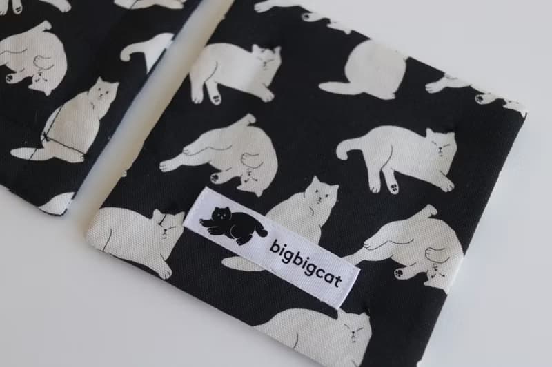 big big cat coasters - one day (black)