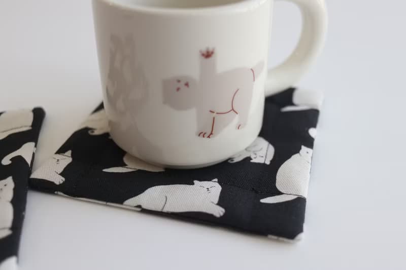 big big cat coasters - one day (black)