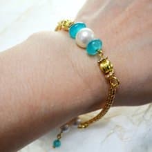 我愛夏日豔陽系列-天然天河石珍珠手鍊