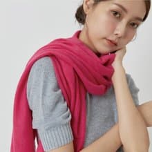 桃紅 | 經典素面 喀什米爾圍巾