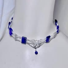 藍晶石 設計款手作項鍊 鎖骨鏈 choker 天然礦石水晶