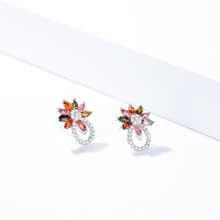 碧璽925純銀鍍白金耳環 | 天然水晶925純銀耳釘