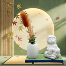 禪風設計 仿真榻榻米版香氛組 淨念吉祥之小佛隨願 居家涼感提升
