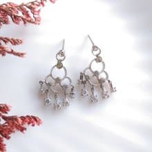 Vintage Jewelry 西洋古董飾品 銀色調 氣質知性  針式耳環
