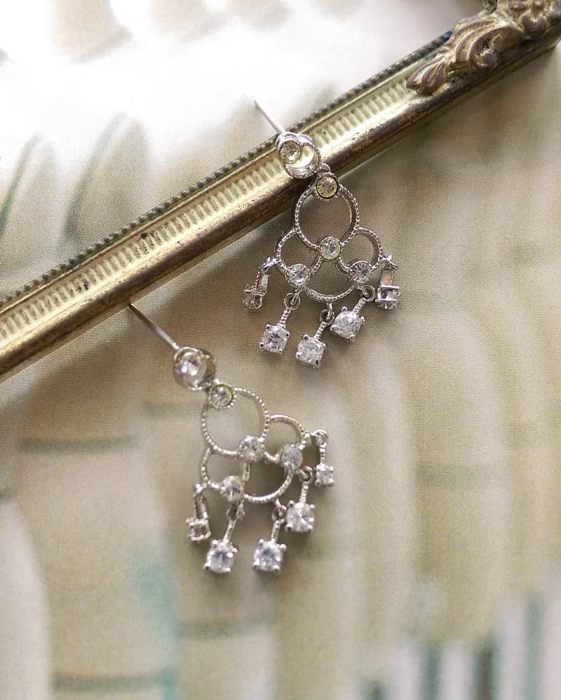 Vintage Jewelry 西洋古董飾品 銀色調 氣質知性  針式耳環