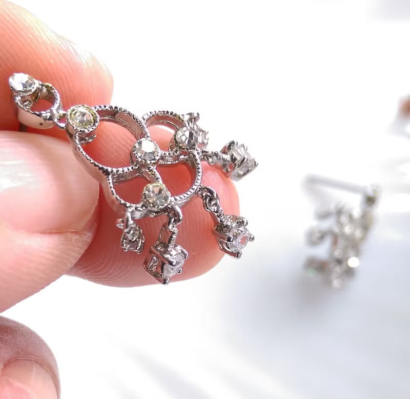 Vintage Jewelry 西洋古董飾品 銀色調 氣質知性  針式耳環