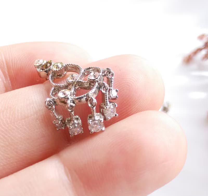 Vintage Jewelry 西洋古董飾品 銀色調 氣質知性  針式耳環