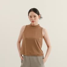 【經典原創】Image_形象立領皺褶背心_CLT012_棕