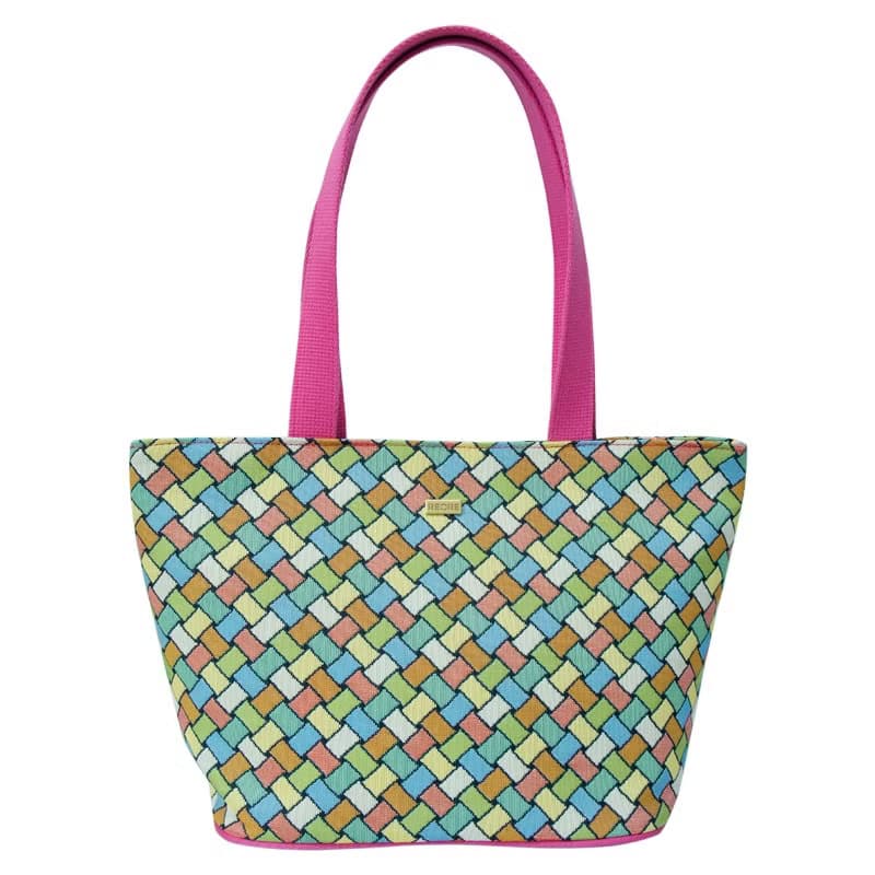 肩背托特包  中容量 / 防潑水 平織緹花 繽紛經緯交織