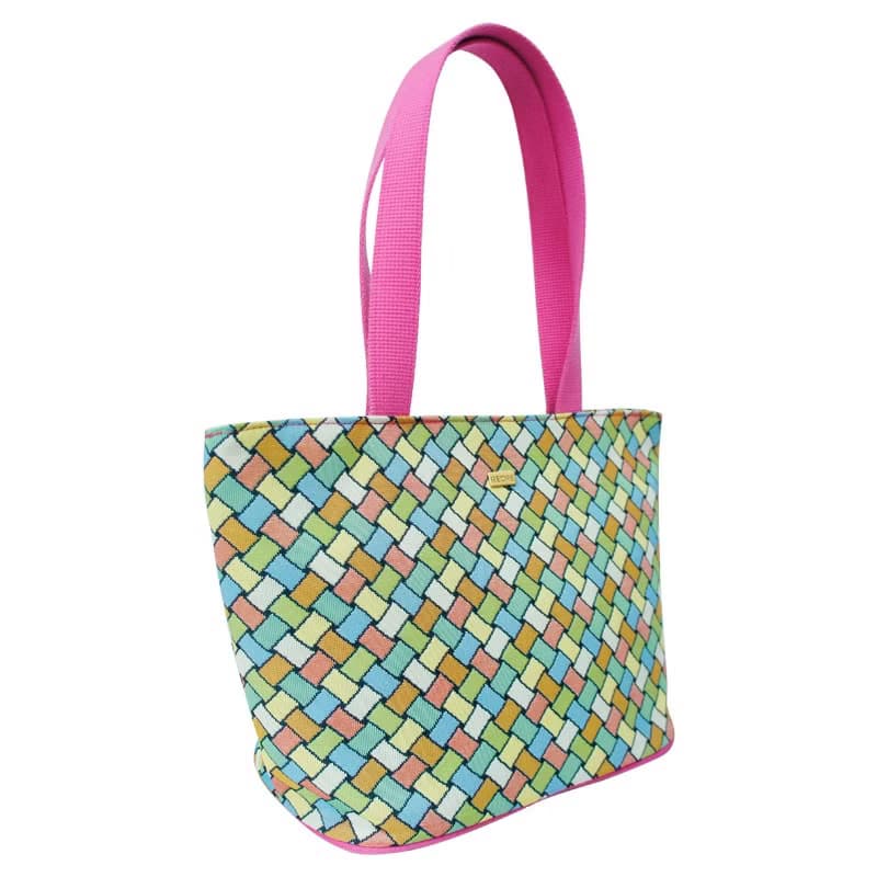 肩背托特包  中容量 / 防潑水 平織緹花 繽紛經緯交織