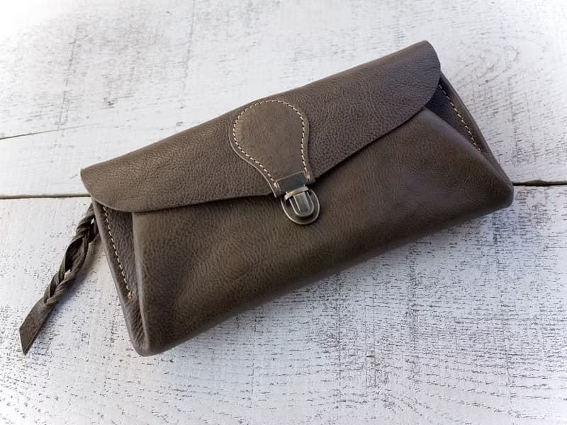 本革長財布 「series-envelope」カーキ