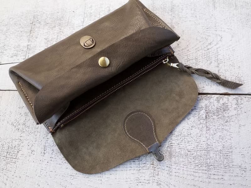 本革長財布 「series-envelope」カーキ