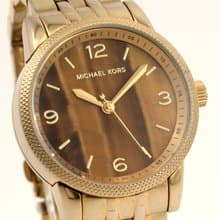 MICHAEL KORS MK-5099 ユニセックス 男性 腕時計クォーツ ゴールド タイガーアイ文字盤 メタルブレスレット