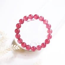 頂級透體胭脂紅草莓晶手鍊水晶