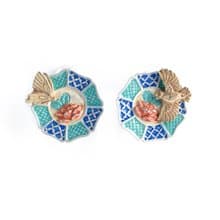 牡丹蝶禽イヤリング Peonies, Butterfly, and Bird EA165