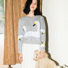 swans -  long and short sleeve top