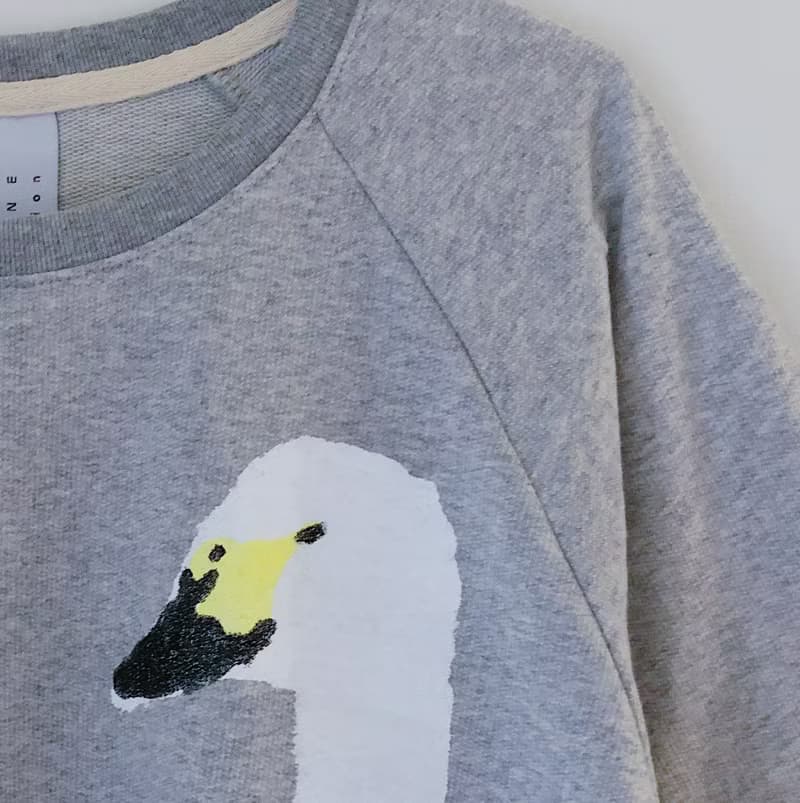 swans -  long and short sleeve top
