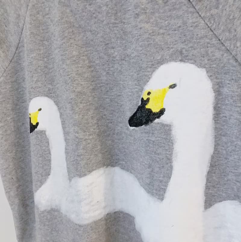 swans -  long and short sleeve top