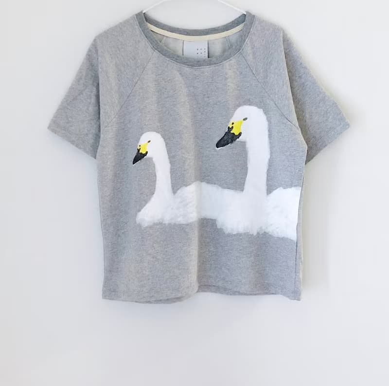 swans -  long and short sleeve top
