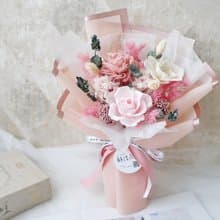 中小型不凋玫瑰花束【春櫻】告白/求婚/生日/周年紀念日/畢業花束