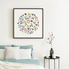 繽紛花圃 - 花卉水彩複製畫/房間布置/客廳掛畫/邊櫃擺飾/春天
