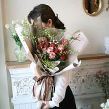 巧克力卡布奇諾奶茶 鮮花花束/限台中地區