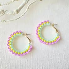 ドットフープピアス・イヤリング【パープル】