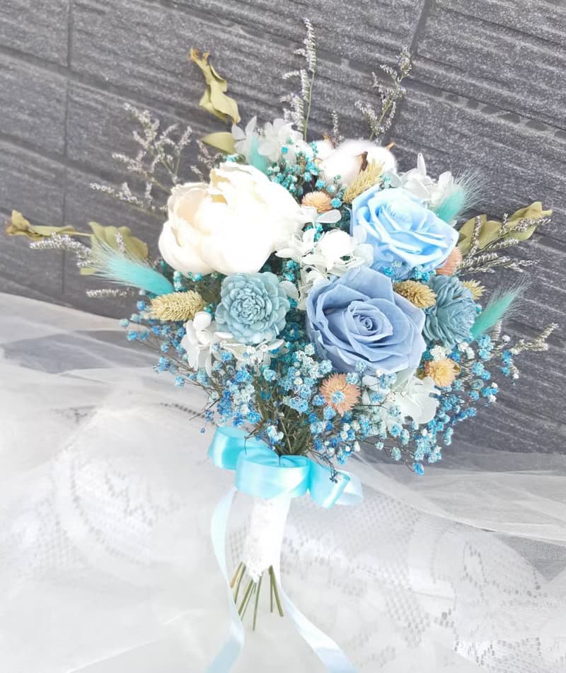 新娘捧花  不凋花 /永生花/乾燥花/拍攝道具/情人節花束