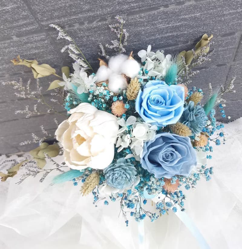 新娘捧花  不凋花 /永生花/乾燥花/拍攝道具/情人節花束