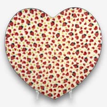 波蘭手繪手工陶-愛心淺盤 28cm 愛心草莓巧克力系列 入門款