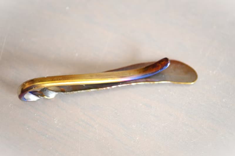 Titanium tie bar・飾り羽の純チタンネクタイピン５６mm・A