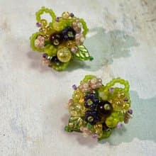 串珠耳環 原創手作耳飾 串珠花朵耳環 奇幻森林