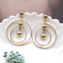 Vintage Jewelry 西洋古董飾品 Sugarfix 摩登雙圈  針式耳環