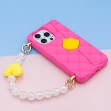 【Candies】iPhone 15 系列 - 愛心小香風晚宴包 桃粉 手機殼七夕