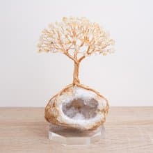 聚寶盆水晶樹 // 收藏級大尺寸 // 黃水晶 白晶洞 // 招財 豐盛