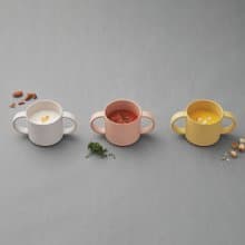 【Tak】BIO Kids Dish抗菌小熊雙把手水杯/ 吸管杯蓋組合