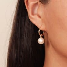 s925銀氣質輕奢風珍珠耳飾耳環 一式兩戴 鍍金耳環 易扣耳環