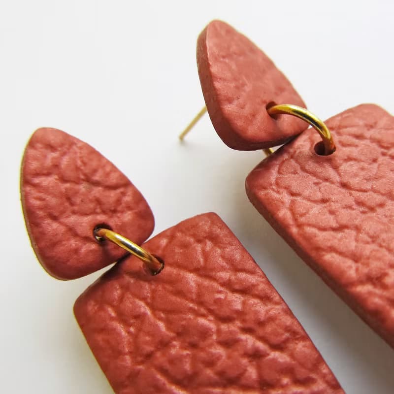 Olive Stud earrings clay Statement earrings Trendy skin earrings Long earrings