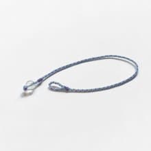 月光石四股編超細蠟線編織手環(淡藍+藍紫)