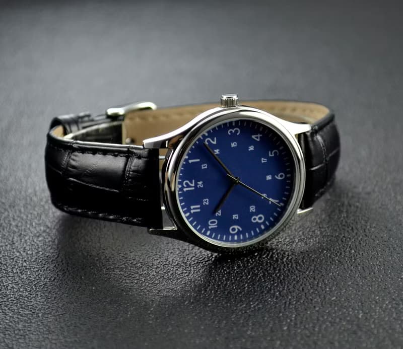 簡約1-24數字 Lapis Blue 面 手錶 男女合用 全球免運費