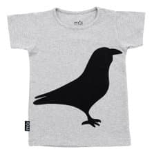 Moi Kids 冰島有機棉童裝短袖上衣2歲至8歲灰色大渡鴨