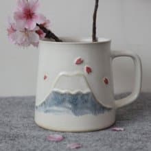 春天版 富士山  耳掛咖啡陶杯