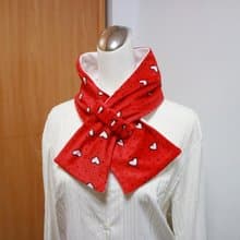 愛心 可調式短圍巾.scarf 保暖圍脖 雙面雙色 大人.小孩均適用