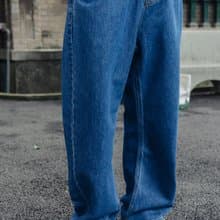 Denim Pants 洗水復古單寧彎刀褲日系美式寬鬆休閒牛仔褲 Cityboy