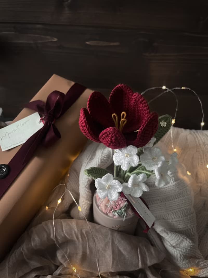 鬱金香與勿忘我盆花 Tulip & Forget me not