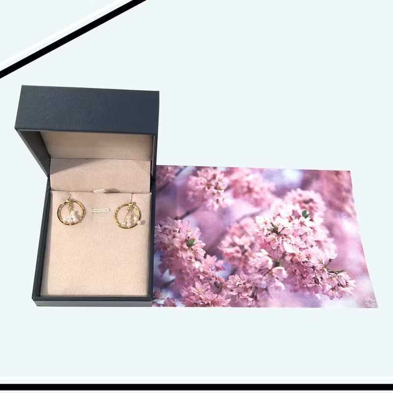 和風珍珠925純銀耳環 珍珠 日本風格 葉子 母親節禮物 耳夾耳環