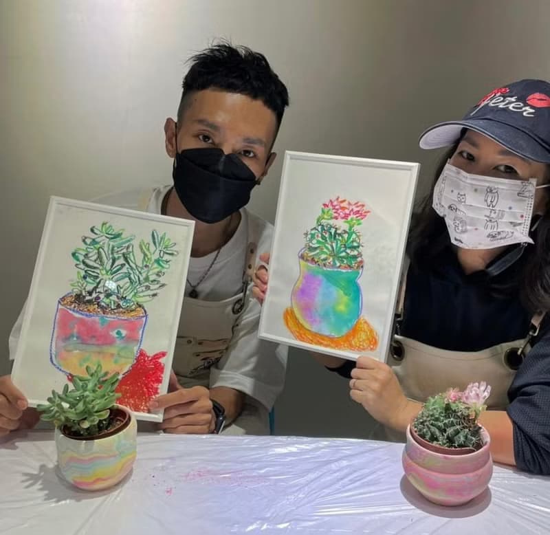 【體驗】療癒水影畫盆栽體驗課程 DIY 附飲品點心
