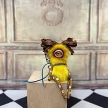 Yellow mini cyclop - doll with wings _ READY TO SHIP!