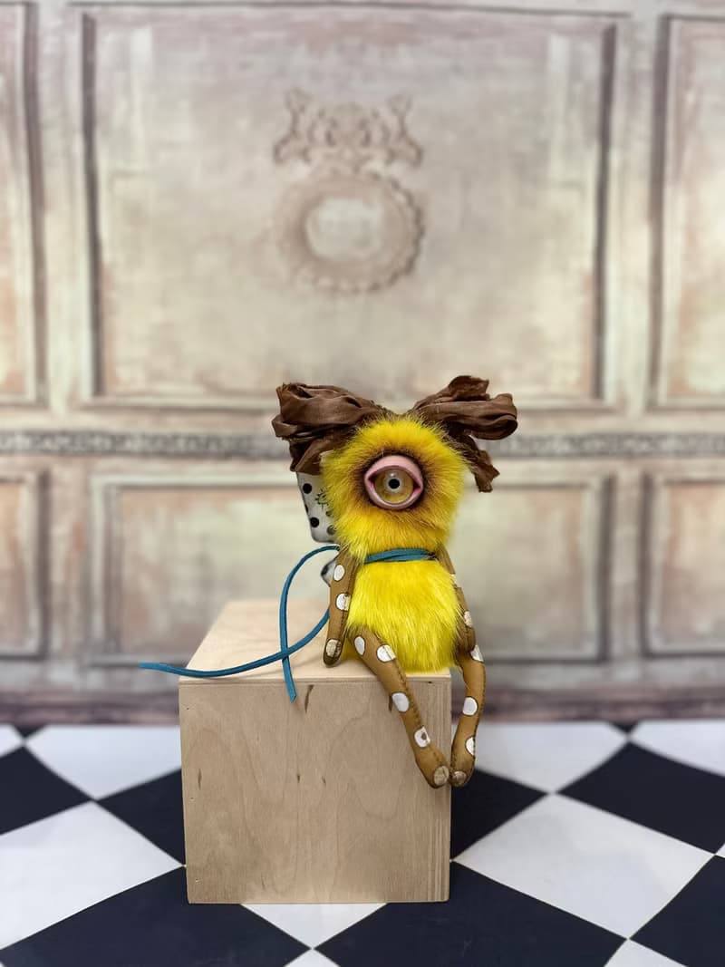 Yellow mini cyclop - doll with wings _ READY TO SHIP!