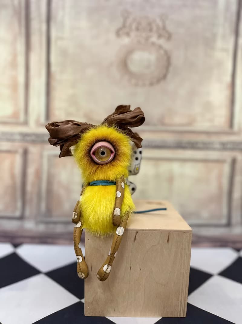 Yellow mini cyclop - doll with wings _ READY TO SHIP!